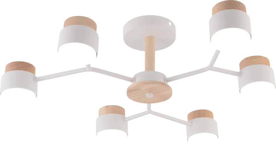 Люстра Demonio 4470-6 WT+WOOD, 6хGX53/15W (65*65*17)