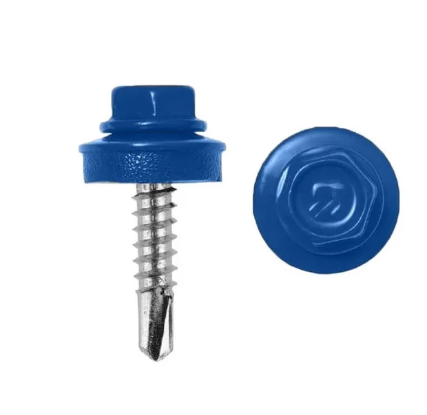 Саморез кровельный 5,5x19 сверло №3 (сигнально-синий) RAL 5005 (уп 70шт) Biskrep
