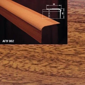 Порог АПУ 002 алюминиевый 1800*55*43 мм угловой (14 дуб деревенский)