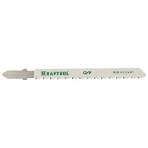 Пилки KRAFTOOL для эл/лобзика, Cr-V, по дереву, ДСП, ДВП, чистый рез, EU-хвост., шаг 2,5мм, 75мм, 2шт