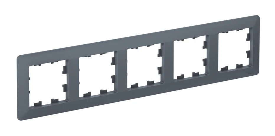 Рамка пятиместная AtlasDesign Air грифель/дым. черн. SE ATN220705