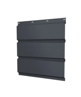 Софит металлический перфорация по центру RAL 7024 (мокрый асфальт), 0.5мм Grandline, 0.357*3м