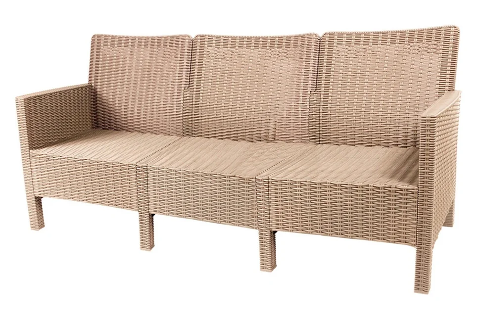Диван трехместный садовый "СадКо" капучино, под ротанг