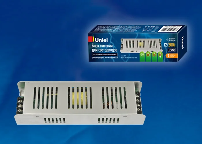 Блок питания 200 Вт, 12В, IP20, Uniel UET-VAS-200A20