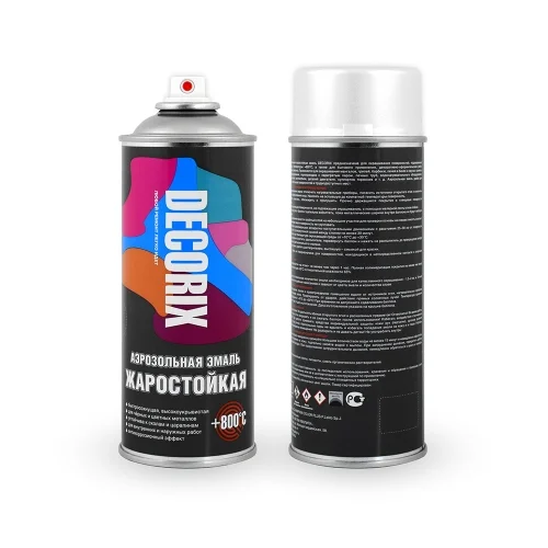 Эмаль аэрозольная акриловая жаростойкая Decorix сигнальная белая (RAL 9003) (+800&#176;С) 520 мл