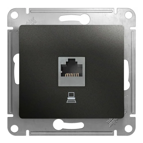 Механизм розетки компьютерной 1-м Glossa RJ45 кат.5E антрацит Schneider Electric GSL000781K
