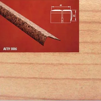 Порог АПУ 006 алюминиевый 1800*41*21 мм угловой наружный (31 вяз )