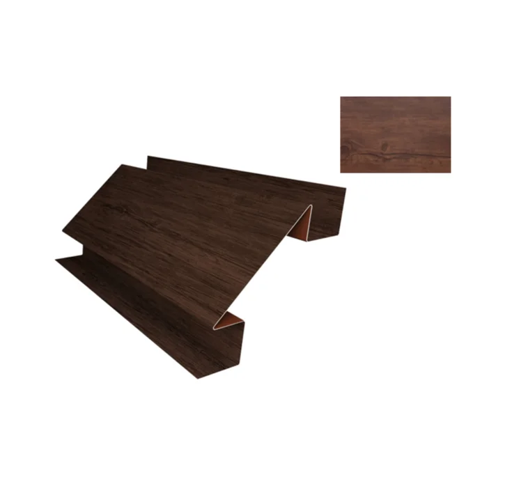 Планка угла внутреннего сложного Print Cherry Wood (Бразильская вишня) для М/сайдинга Блок-Хаус NEW 3м.п.