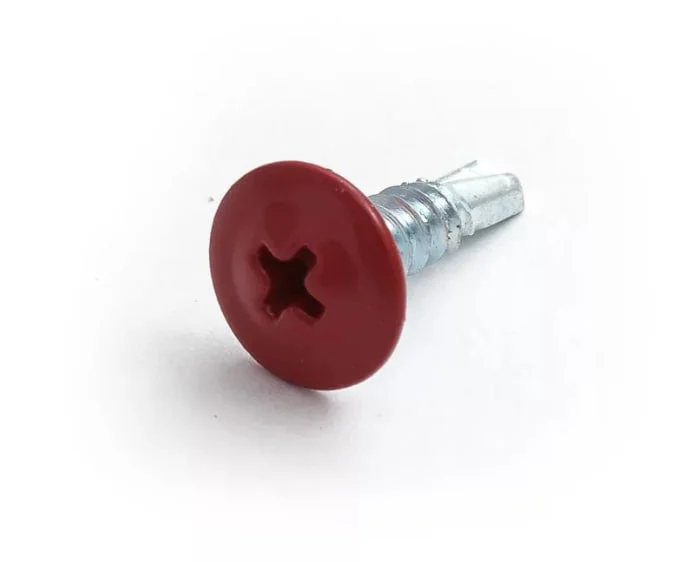 Саморезы с прессшайбой сверло 4,2x16 RAL 3005 (уп 20шт) подвес, Biskrep Саморезы с прессшайбой сверло 4,2x16 RAL 3005 (уп 20шт) подвес, Biskrep