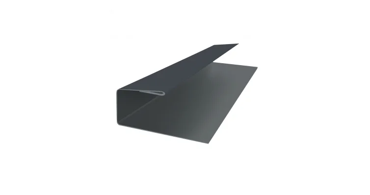 J-профиль PE Velur 7024 (мокрый асфальт) для софита 25*18*3м.п.