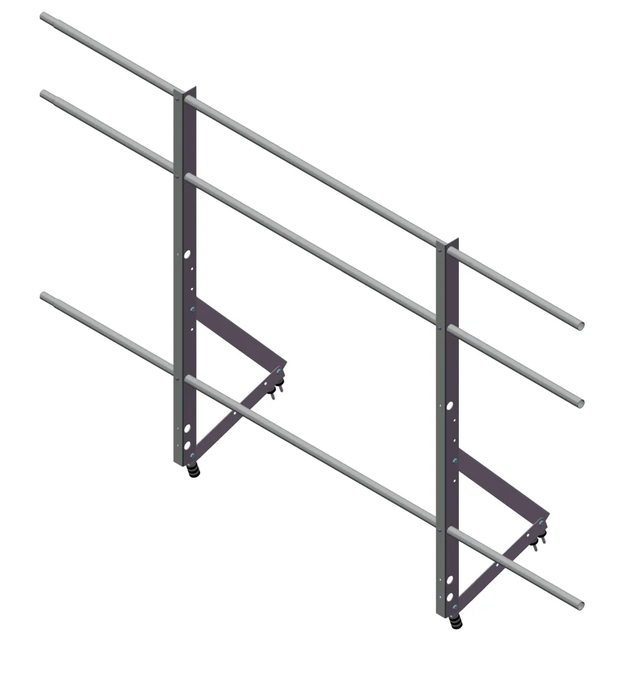 Ограждение кровельное с креплением Optima, h=1,2 L= 2m, RAL **