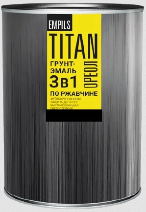 Грунт-эмаль по ржавчине черная (RAL 9005) 0,75кг ОРЕОЛ TITAN