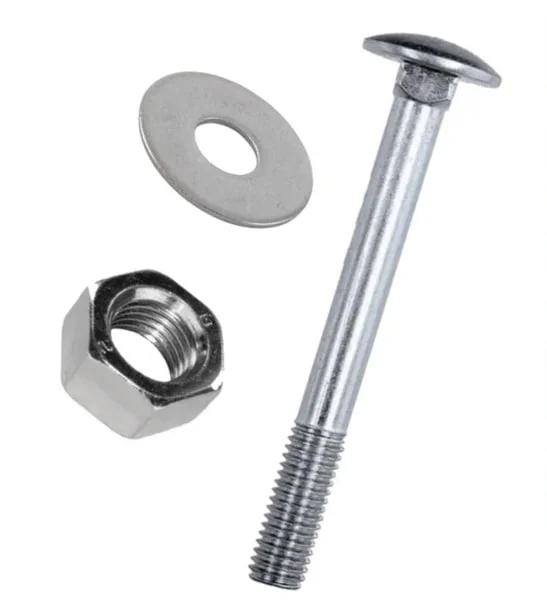 Болт с потайной головкой и квадратным подголовком с гайкой и шайбой Zn M 6х50 DIN603 (8 шт) SteelRex