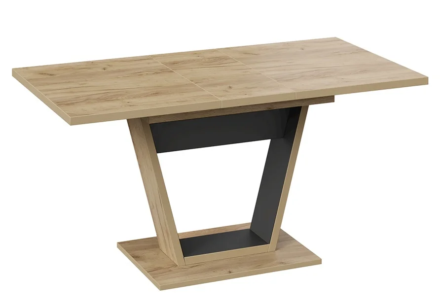 Стол обеденный Гавана раздвижной Тип 1 1200*(1515)*800*755 (Дуб крафт золотой/Черный)