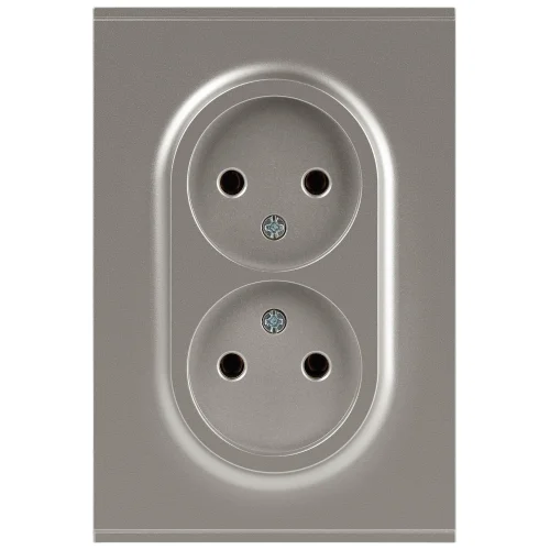 Розетка 1-местная СП ЭРА Arktik 2X2P 16А-250В без заземления титан арт.16-2107-07