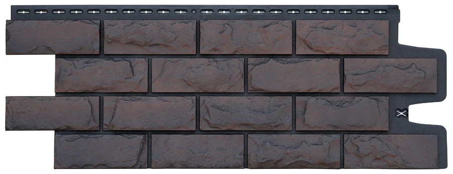 Панель цокольная Grandline Колотый камень Design Plus, трюфель c черным швом 992*0,392 м (S=0.39м2)