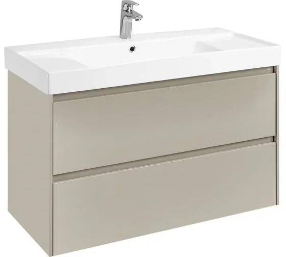 Комплект ROCA: тумба под умывальник ONA 100 (2 ящика) подвесная серый матовый с раковиной ONA 100 Комплект ROCA: тумба под умывальник ONA 100 (2 ящика) подвесная серый матовый с раковиной ONA 100