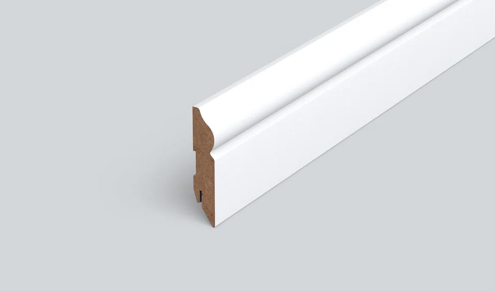Плинтус шпонированный CLASSEN Pure Pax белый 80х16x2400мм, арт.222391