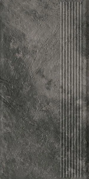 Ступень клинкерная Paradyz Ardis Dark прямая с насечками структурная 30x60