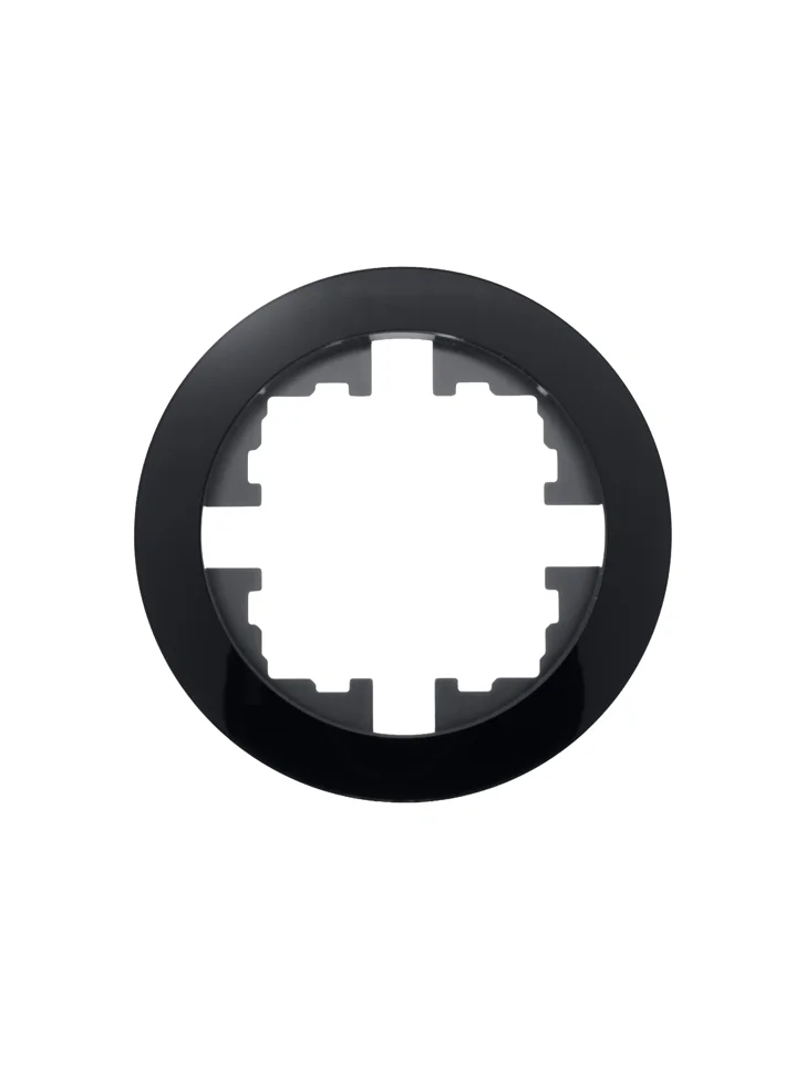 Рамка одноместная горизонтальная Lezard OSEN акриловая черная круглая Рамка одноместная горизонтальная Lezard OSEN акриловая черная круглая