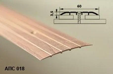 Порог АПС 018 алюминиевый 1800*60*2 мм одноуровневый (40 дуб натуральный)