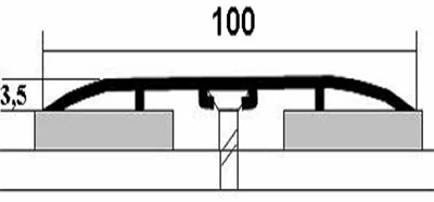 Порог АПС 012 алюминиевый 900*100*3,5 мм одноуровневый (20 дуб беленый)