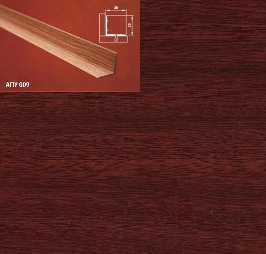 Порог АПУ 009 алюминиевый 2700*20*20 мм угловой внутренний (37-орех темный)
