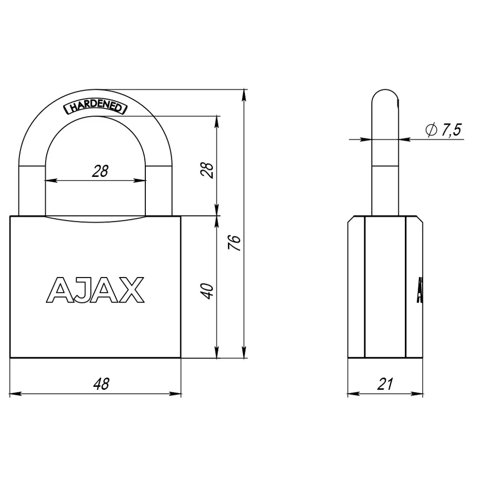 Набор замков навесных AJAX PD-0150 (3 locks+5 keys) blister