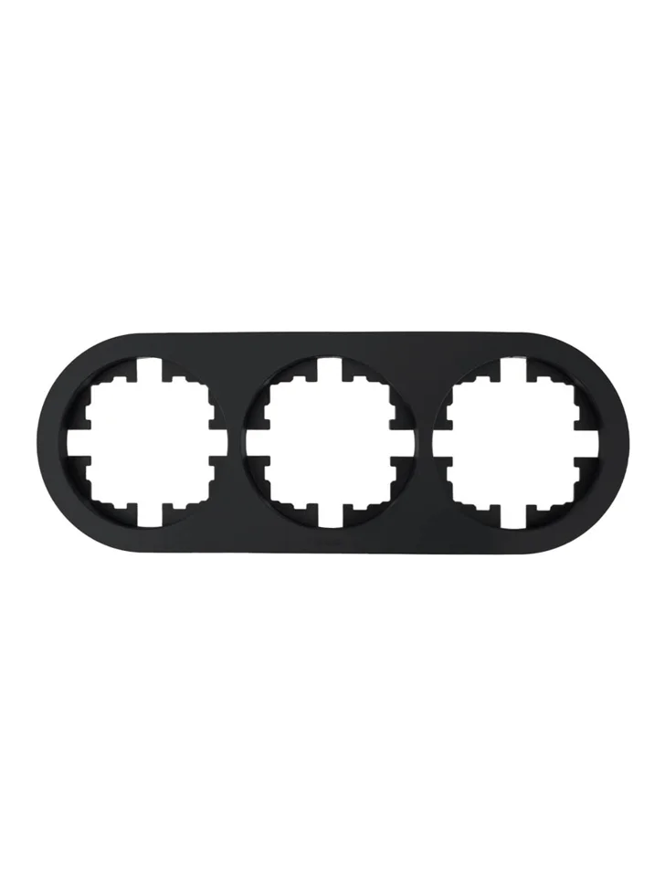 Рамка трехместная Lezard OSEN чёрный бархат круглая