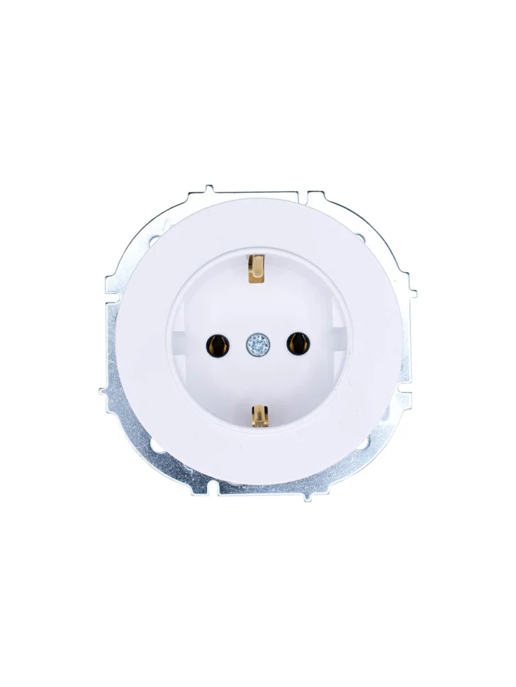 Розетка 1-местная СП Lezard OSEN с заземлением, белая Розетка 1-местная СП Lezard OSEN с заземлением, белая