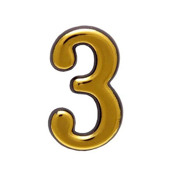Цифра дверная АЛЛЮР пластик "3" золото