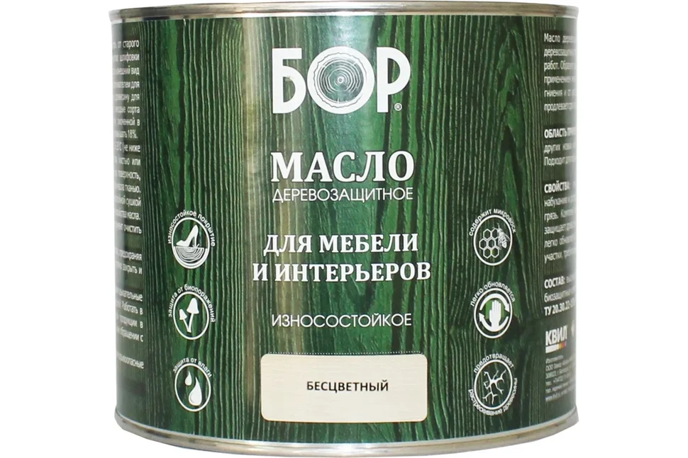 Масло для мебели и интерьеров Бор бесцветный 2л