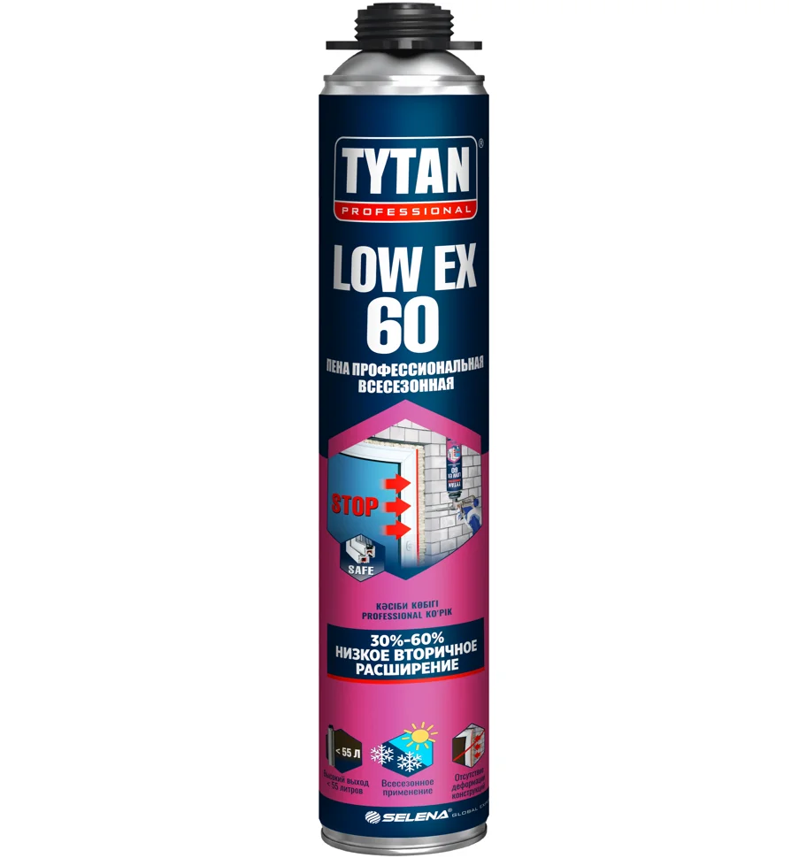 Пена монтажная профессиональная TYTAN Professional LowEx 60 всесезонная 750 мл