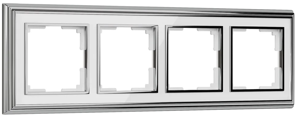 Рамка четырехместная Werkel Palacio, хром/белый, WL17-Frame-04