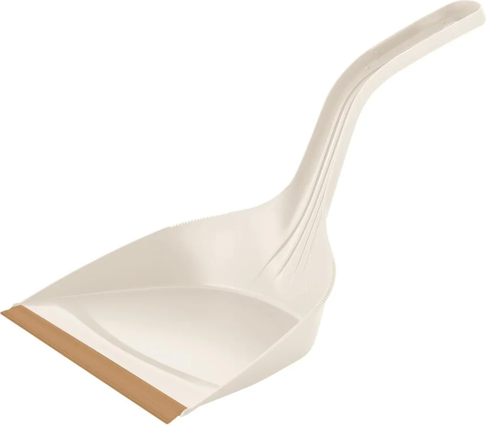 Совок для мусора Сандал, с ручками 21 см, с кромкой, сливочный/бук