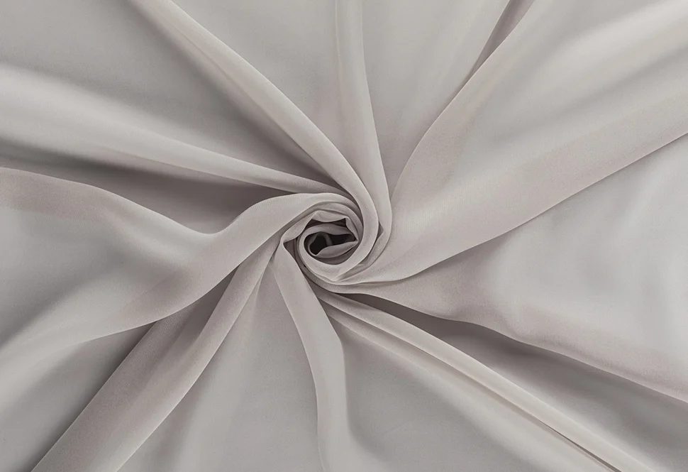 Тюль "Вуаль шёлк" серый 500*260см с утяжелителем