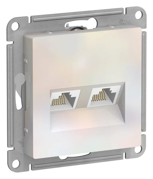 Механизм розетки компьютерной 2-м AtlasDesign RJ45 кат.5E жемчуж. Schneider Electric ATN000485