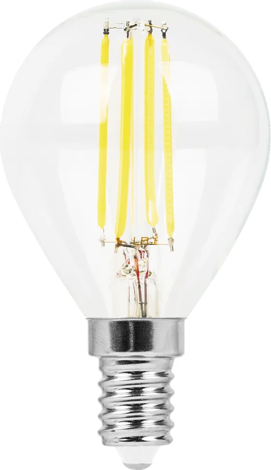 Лампа светодиодная 5W E14 230V 2700K 530Лм (желтый) Шар филамент (G45) Feron, LB-61