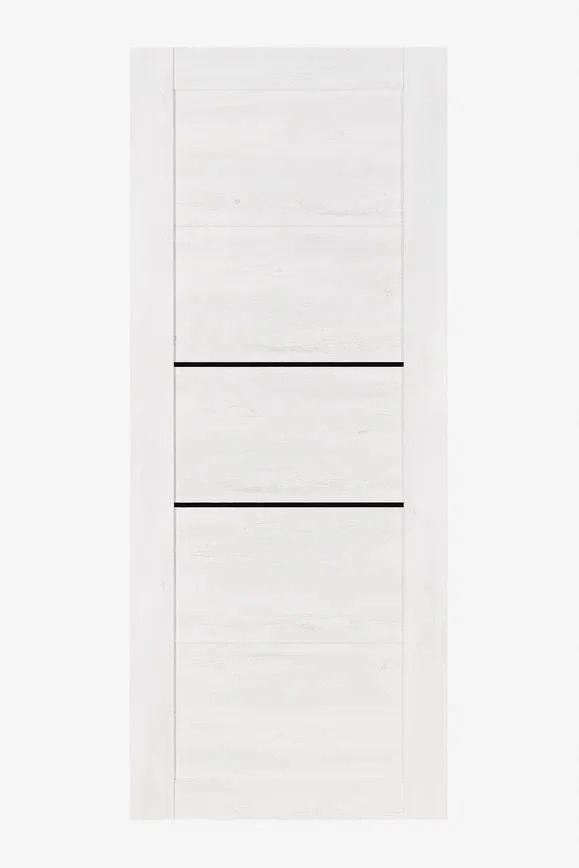 Дверь ТЕРРИ №119 Санторини, частичное стекло ЧЕРНОЕ 60, еврошпон