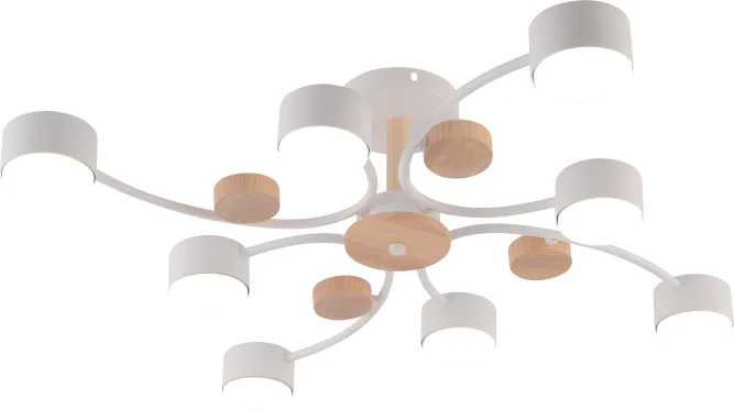 Люстра Membri 4475-8 WT+WOOD, 8хGX53/15W (75*75*19)