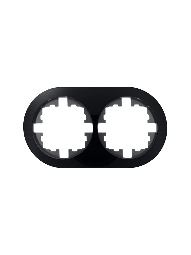 Рамка двухместная горизонтальная Lezard OSEN акриловая черная круглая Рамка двухместная горизонтальная Lezard OSEN акриловая черная круглая