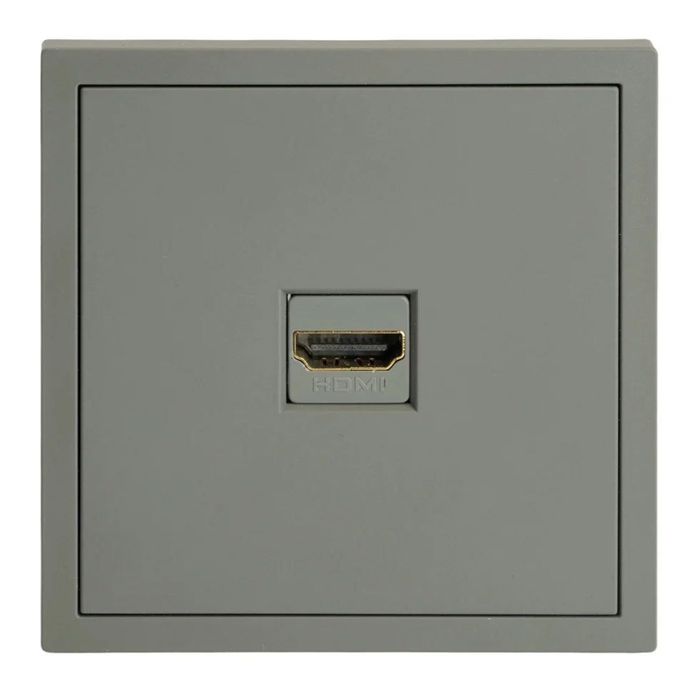 Розетка HDMI 2.0 Type A (механизм) СП Stekker Эмили (RST00-5118-10) платиново-серый, soft touch