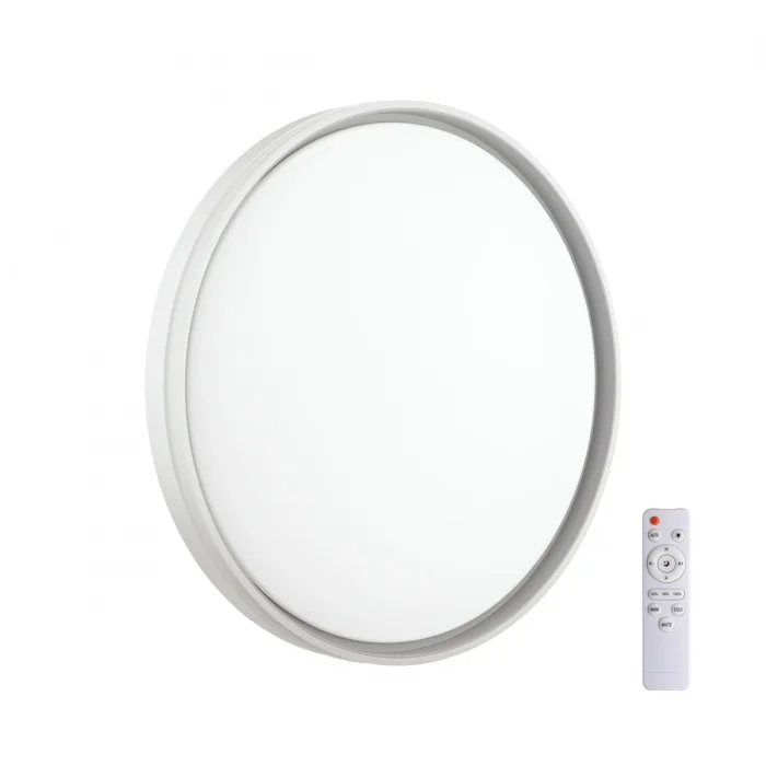 Светильник 7631/DL PALE SN 043 пластик/белый/светло-серый LED 48Вт c ДУ 3000-6000К D390 IP43 пульт ДУ SAVI