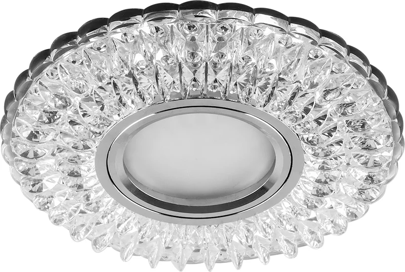 Светильник точечный Feron CD937 со светодиодной подсветкой 15LED*2835 SMD 4000K, MR16 50W G5.3, прозрачный, хром