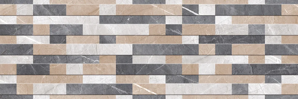 Плитка КЕРАМИН Канон-Р 7С 900*300 (микс всех цветов, структура "рейки")