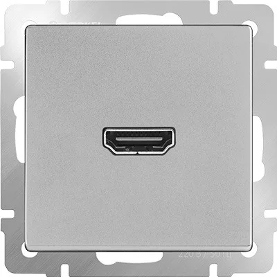 Розетка HDMI СП Werkel cеребряная, WL06-60-11