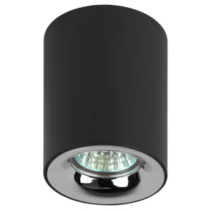 Светильник точечный ЭРА OL1 GU10 BK/CH, D80*100мм, черный/хром