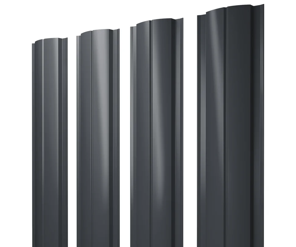 Штакетник металлический Grand Line Slim полукруглый 0.45 мм Print **, длина *пог.м