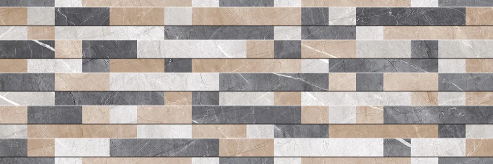 Плитка КЕРАМИН Канон-Р 7С 900*300 (микс всех цветов, структура "рейки")