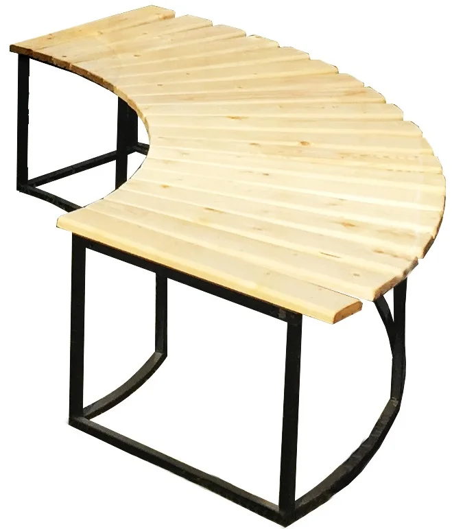 Лавка "1/4 круга" без спинки с лаком Лавка "1/4 круга" без спинки с лаком